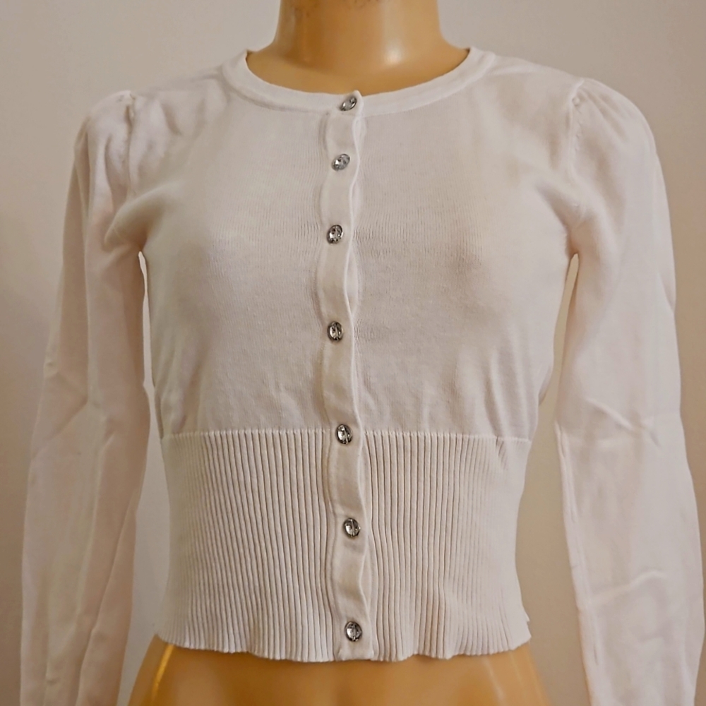 Cotton cardigan with buttons that sparkle like 💎